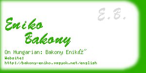 eniko bakony business card